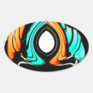 Afrikansk traditionell Mönster-konst Ovalt Klistermärke