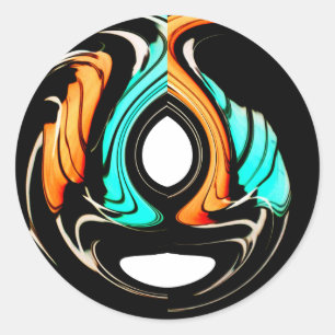 Afrikansk traditionell Mönster-konst Runt Klistermärke