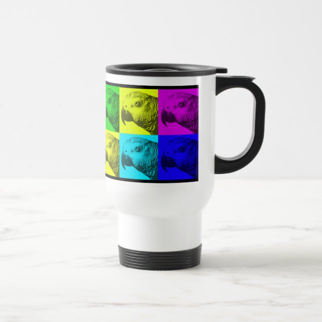 Afrikansk travel mug för grå färgpopkonst resemugg (Höger)
