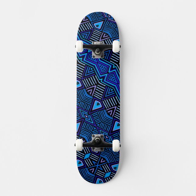 Afrikansk tribal blå skateboard (Framsida)