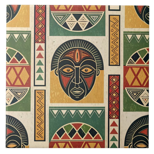 Afrikansk tribal keramisk kakel (Framsidan)