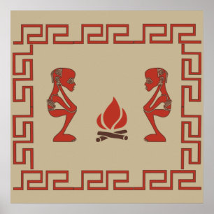 afrikansk tribe krigare ritual poster