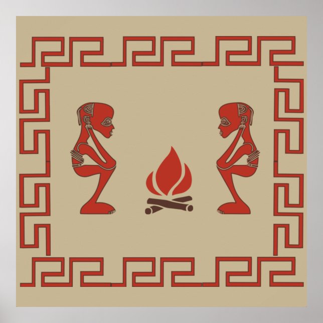 afrikansk tribe krigare ritual poster (Framsidan)
