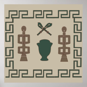 afrikansk tribe krigare ritual poster