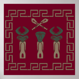 afrikansk tribe krigare ritual poster