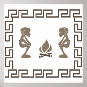 afrikansk tribe krigare ritual poster