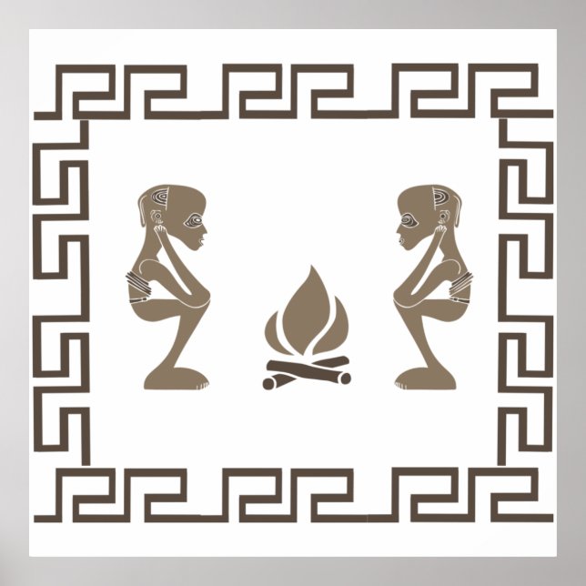 afrikansk tribe krigare ritual poster (Framsidan)