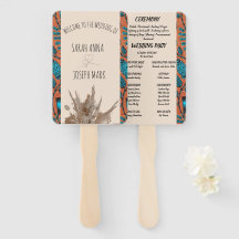 AFRIKANSK TRYCK BRÖLLOPSPROGRAM HAND FLÄKT