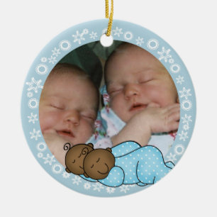 Afrikansk Twin Boys 1:a julen Ornament