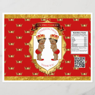 Afrikansk Twin Boys Red Guld Chip Bag Reklamblad