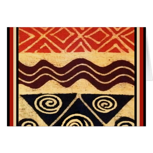 Afrikansk Urdekoration Hälsningskort (Framsidan Horizontal)