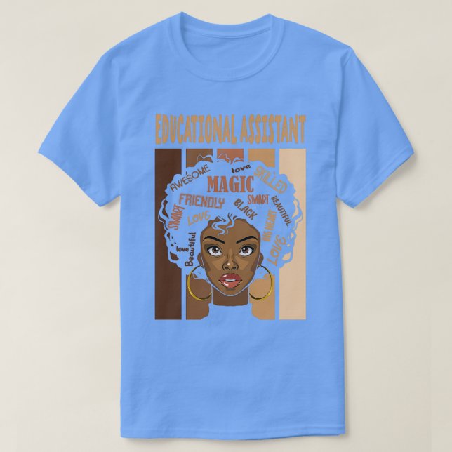 Afrikansk utbildningsassistent i coola e t shirt (Design framsida)