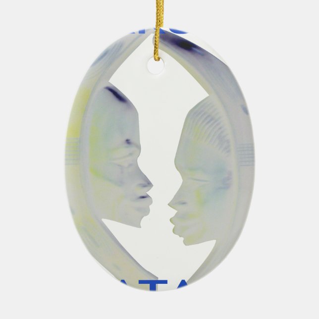 Afrikansk utskrift av Hakuna Matata-design Julgransprydnad Keramik (Framsidan)