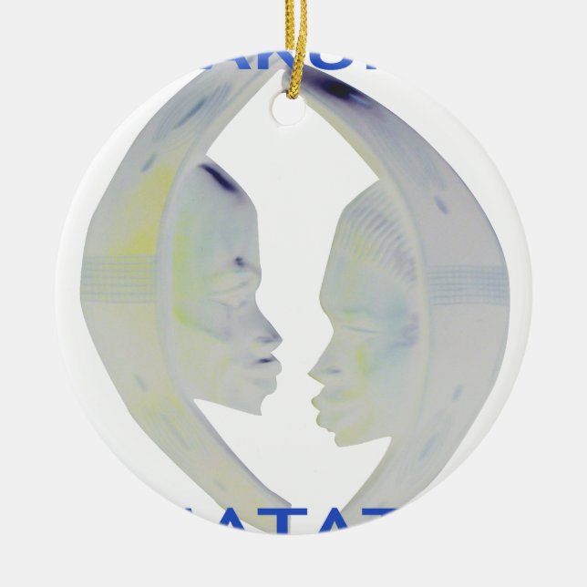 Afrikansk utskrift av Hakuna Matata-design Julgransprydnad Keramik (Framsidan)