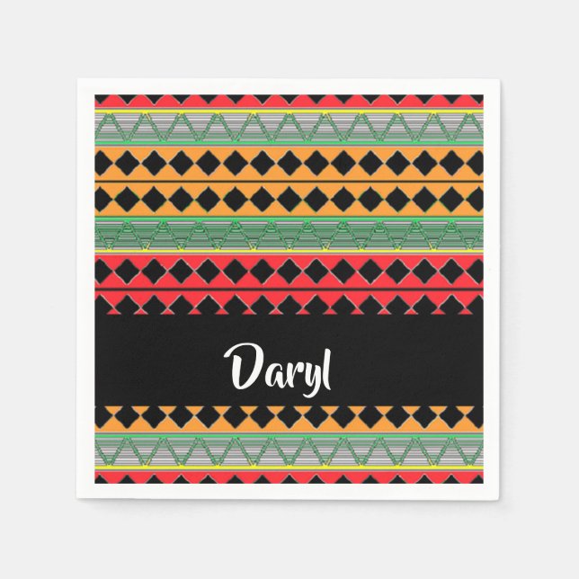 Afrikansk utskrift mönstrad pappersservett (Framsidan)