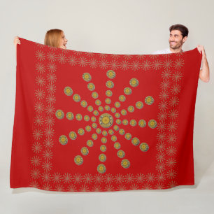 Afrikansk utskrift Red Polka-punktdesign Fleecefilt