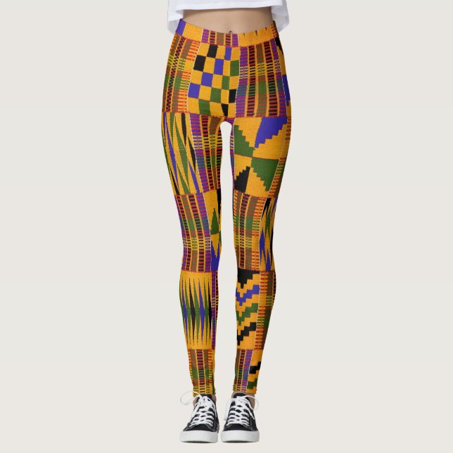 Afrikansk utskrift V1 Leggings (Framsida)