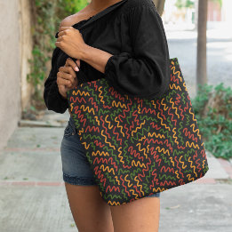 Afrikansk Vågigt Linjer Mönster Tygkasse