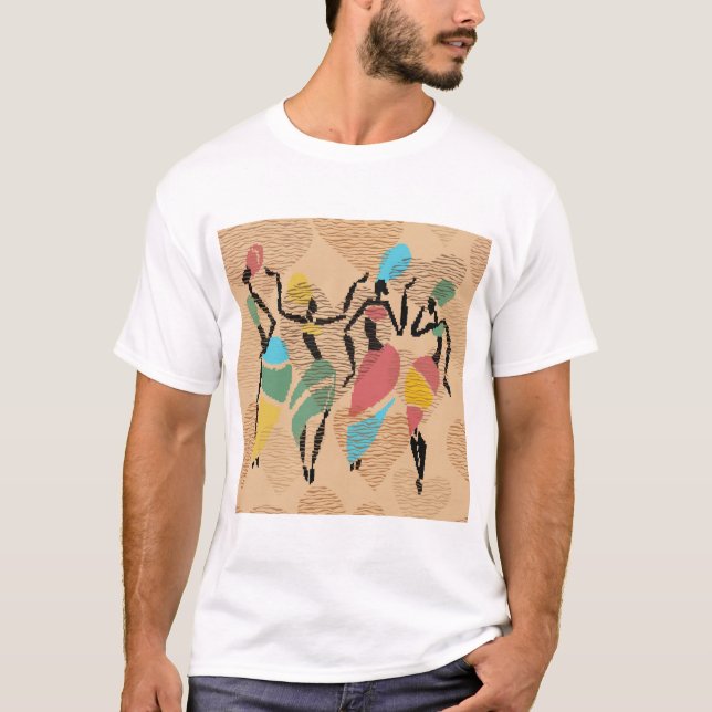 Afrikansk valentines-dans, afrikanskt dam mönster t shirt (Framsida)