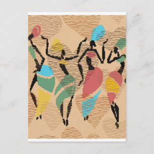 Afrikansk valentines-dans, afrikanskt dam mönster vykort