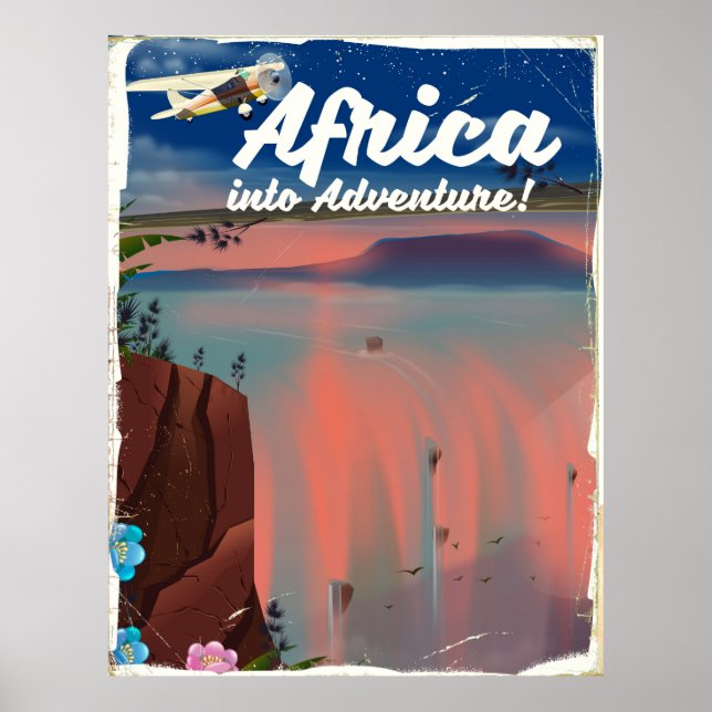 Afrikansk vattenfall Äventyr poster (Framsidan)