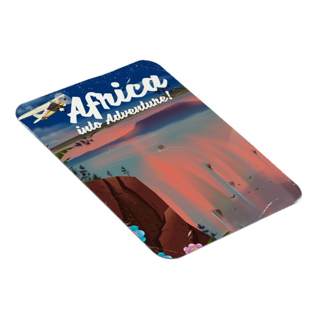 Afrikansk vattenfall Äventyr poster Magnet (Högersidan)