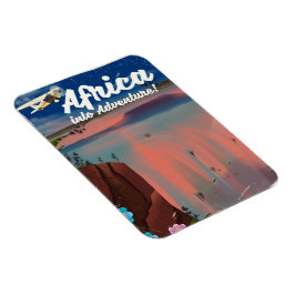 Afrikansk vattenfallsäventyrsaffisch magnet