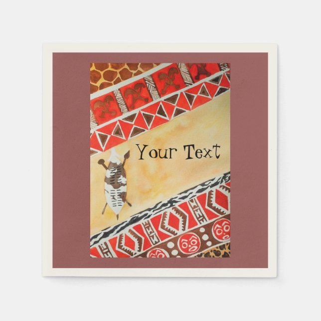 Afrikansk vattenfärg pappersservett (Framsidan)