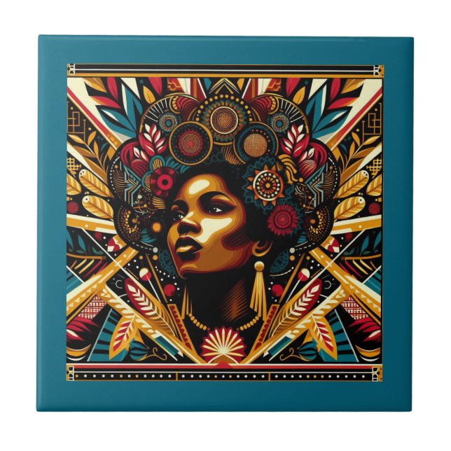 Afrikansk vibrant Culture Kakelplatta (Framsidan)