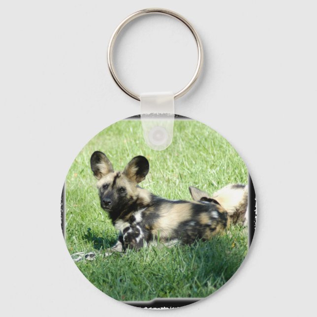 afrikansk vild hund_10x10 nyckelring (Framsida)