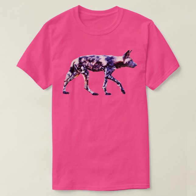 Afrikansk Vild Hund Impressionist Artwork for Vild T Shirt (Design framsida)