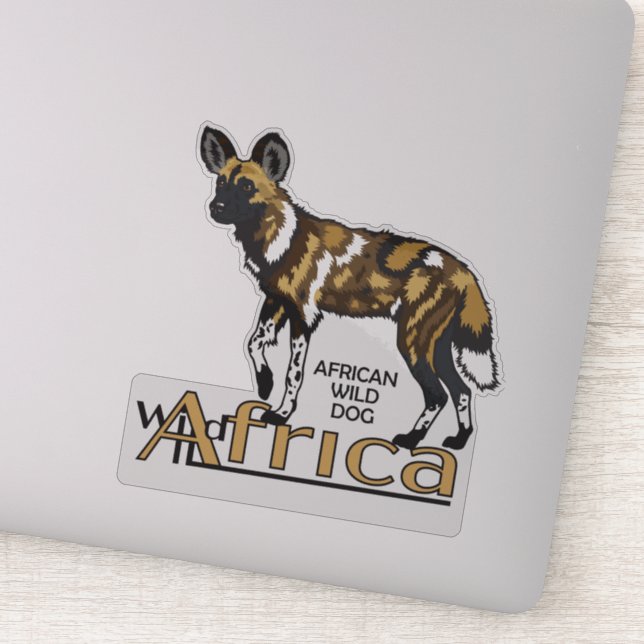 Afrikansk vild hund. Vildens Afrika Klistermärken (Detalj)