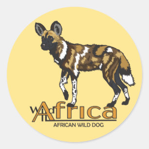 Afrikansk vild hund. Vildens Afrika Runt Klistermärke
