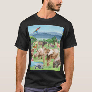 Afrikansk vildmark: Savannah Watercolor Tapet. T Shirt