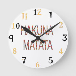 Afrikansk Vintage Färg Hakuna Matata-gåva Fyrkantig Klocka