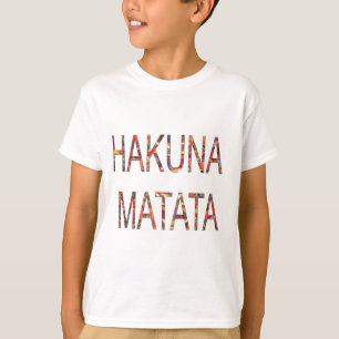 Afrikansk Vintage Färg Hakuna Matata Tee