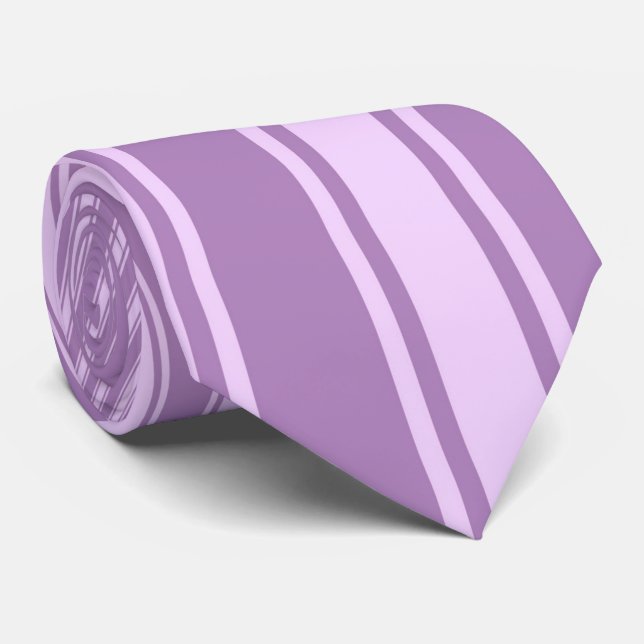 Afrikansk violett Färg Rand Funky Mönster Slips (Rullad)