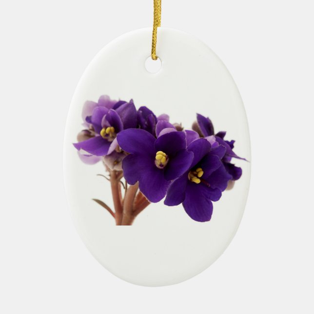 Afrikansk violett julgransprydnad keramik (Framsidan)