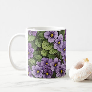 Afrikansk violett mönster kaffemugg