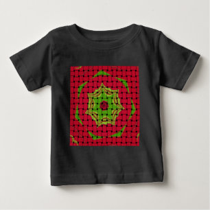 Afrikansk, vit, röd design tee shirt