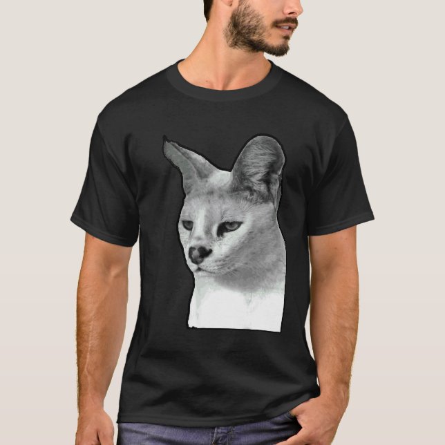 Afrikansk vit servalkatt t shirt (Framsida)