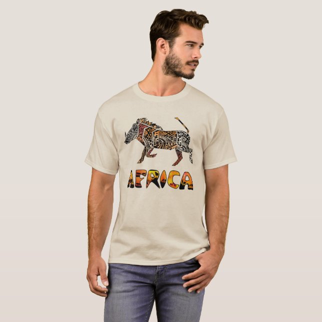 Afrikansk Warthog för Safari Tshirt T Shirt (Hel framsida)