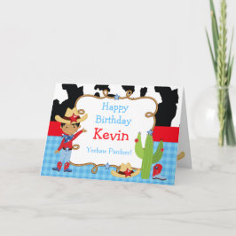 Afrikansk Western Födelsedagsfest i Cowboy Kort