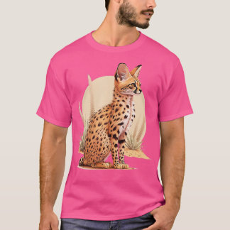Afrikansk Wildcat Cactus Animal Serval Cat Vild ka T Shirt