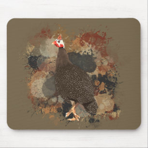 Afrikansk Wildlife Guinea Fowl Earth Tones Splatte Musmatta