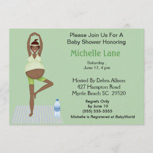 Afrikansk Yoga Mamma Baby Shower-inbjudan Inbjudningar