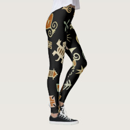 Afrikanska Adinkra-linnexbyxor Leggings