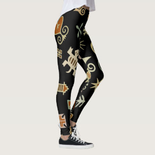 Afrikanska Adinkra-linnexbyxor Leggings