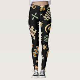 Afrikanska Adinkra-linnexbyxor Leggings