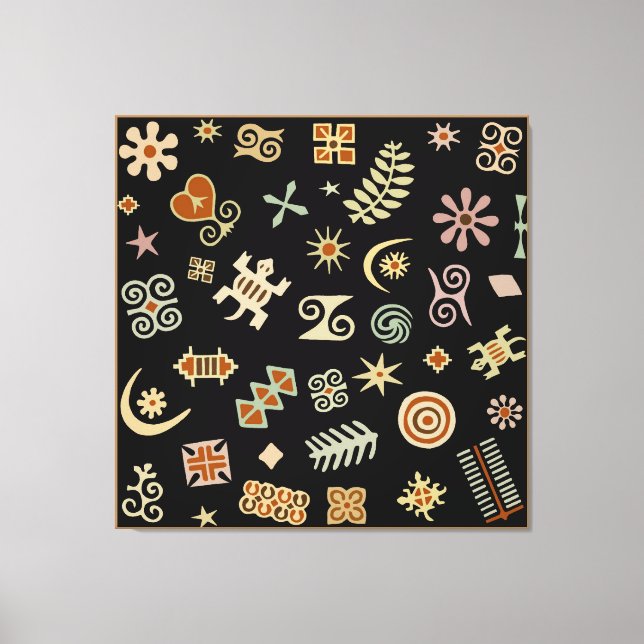 Afrikanska Adinkra-symboler Canvastryck (Framsida)